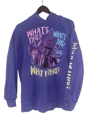 H&M Purple Graphic jack the skellington Hoodie Halloween